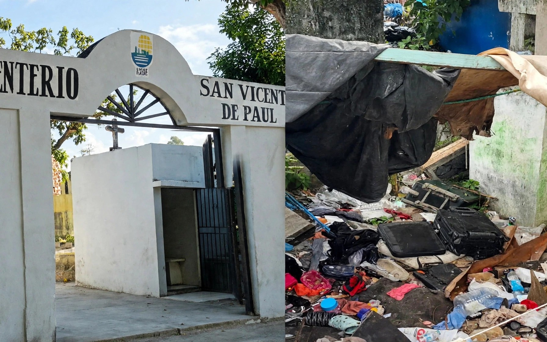 Cementerio San Vicente de Paul, en Los Mina Viejo, luce abandonado y convertido en vertedero.
